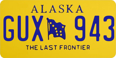 AK license plate GUX943