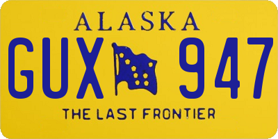 AK license plate GUX947