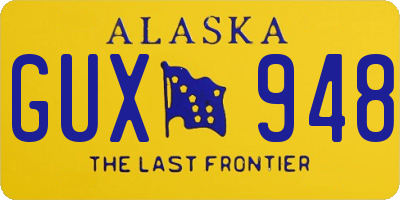 AK license plate GUX948