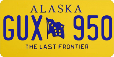 AK license plate GUX950