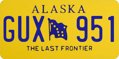 AK license plate GUX951