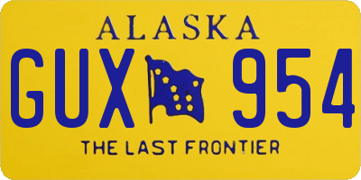 AK license plate GUX954