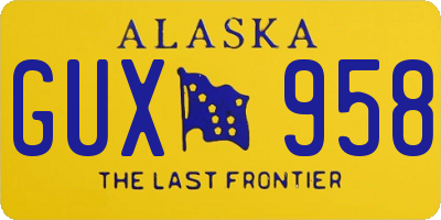 AK license plate GUX958