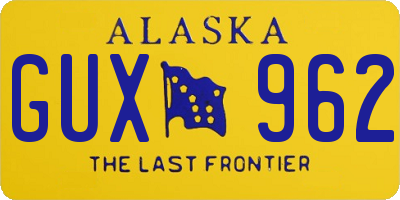 AK license plate GUX962