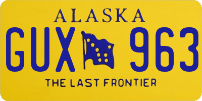 AK license plate GUX963