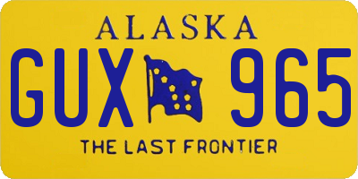 AK license plate GUX965