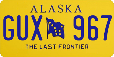 AK license plate GUX967