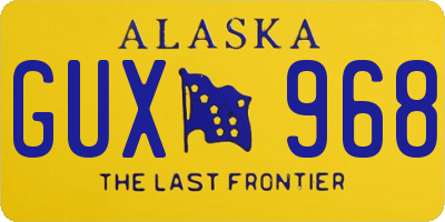 AK license plate GUX968