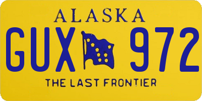 AK license plate GUX972