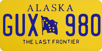 AK license plate GUX980