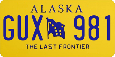 AK license plate GUX981