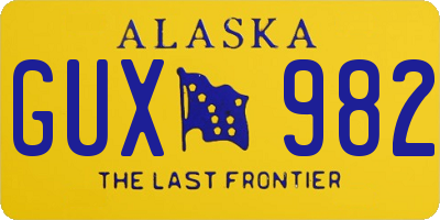 AK license plate GUX982