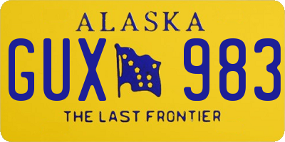 AK license plate GUX983