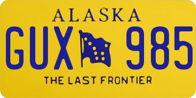 AK license plate GUX985