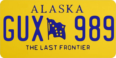 AK license plate GUX989