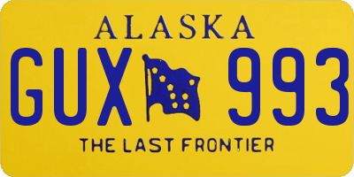 AK license plate GUX993