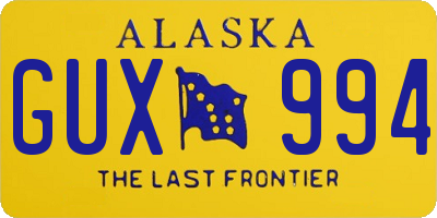 AK license plate GUX994