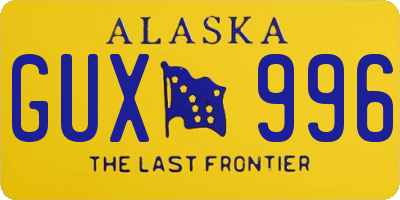 AK license plate GUX996