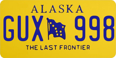 AK license plate GUX998