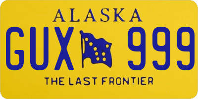 AK license plate GUX999