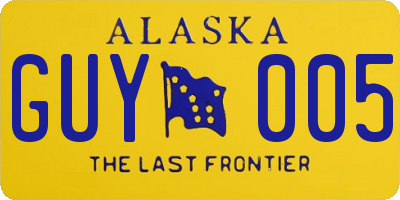 AK license plate GUY005