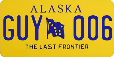 AK license plate GUY006