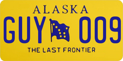 AK license plate GUY009