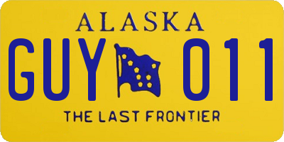 AK license plate GUY011