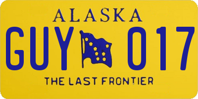 AK license plate GUY017