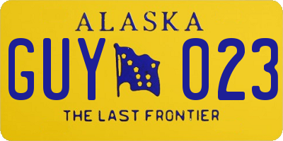 AK license plate GUY023