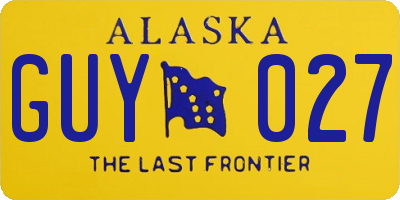 AK license plate GUY027