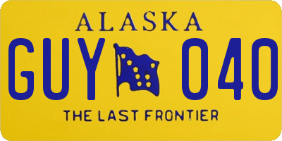 AK license plate GUY040