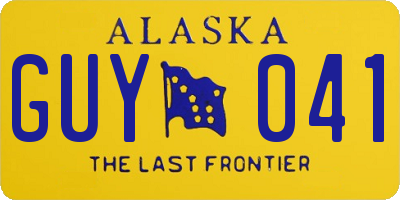 AK license plate GUY041