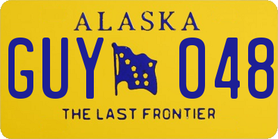 AK license plate GUY048