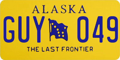 AK license plate GUY049