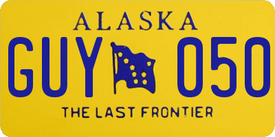 AK license plate GUY050