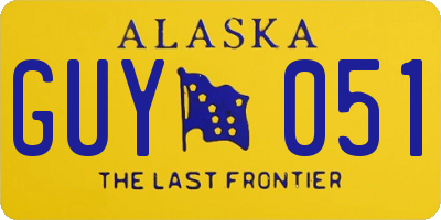 AK license plate GUY051