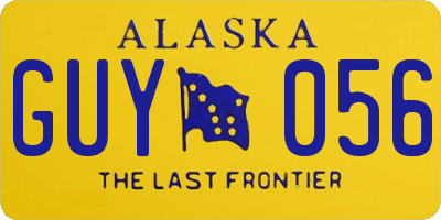 AK license plate GUY056