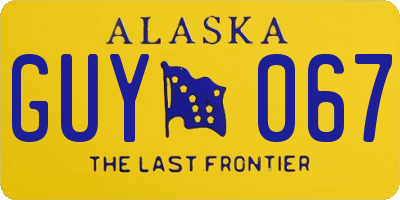 AK license plate GUY067