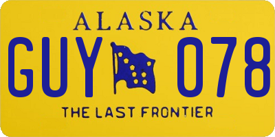 AK license plate GUY078