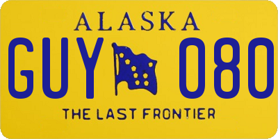 AK license plate GUY080