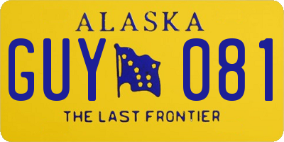 AK license plate GUY081