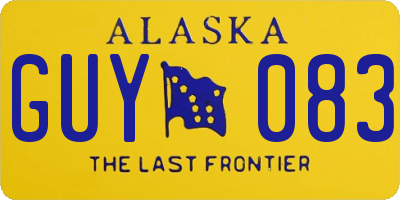 AK license plate GUY083
