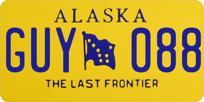 AK license plate GUY088