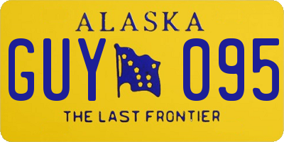 AK license plate GUY095