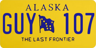 AK license plate GUY107