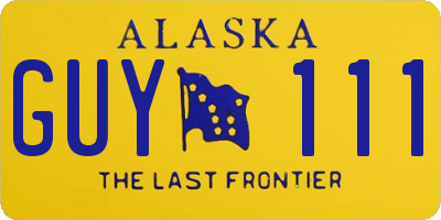 AK license plate GUY111