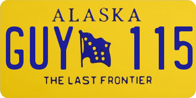 AK license plate GUY115