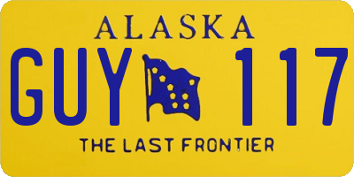 AK license plate GUY117