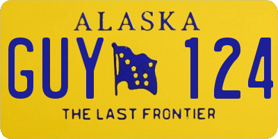 AK license plate GUY124